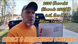 Service And Maintenance Schedules  2024 Chevrolet Silverado 2500HD 66 Gas L8T [upl. by Htederem]