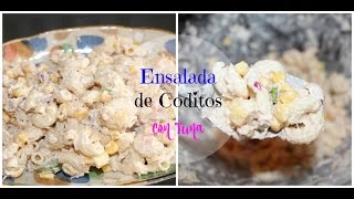 facil ensalada de coditos con tuna atun  Cocinando Con Ros Emely [upl. by Ameyn]