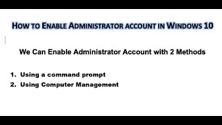 Enable administrator account in Windows 10 [upl. by Lauber823]