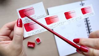 Comparing Sennelier Red with other PR254 Watercolours  my favourite Red [upl. by Aehtna]