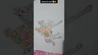 Jhansi ki rani 🫡 drawing viralshortvideo [upl. by Ahseinod]