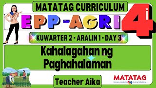 MATATAG EPP AGRI 4 Grade 4 Kuwarter 2 Aralin 1 Day 3 Agrikultura Kahalagahan ng Paghahalaman [upl. by Gayla]