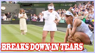 Wimbledon star Barbora Krejcikova breaks down in tears at Annabel Croft question [upl. by Mandelbaum]