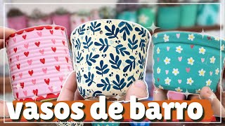 Vasos pintados para plantar suculentas [upl. by Lionello284]