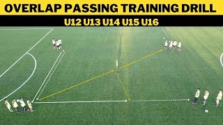 Overlap Passing FootballSoccer Training Drill  U12  U16 [upl. by Auvil]