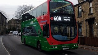 Transdev Aireline 60A Keighley to Shipley Then Leeds Wright Eclipse Gemini Volvo B9TL 2795 X5VTD [upl. by Flieger44]