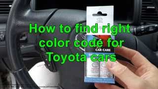 How to find right color code for Toyota cars Years 2000 2015 [upl. by Lemrej998]