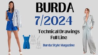 Burda Style 72024 Technical Drawings Full Line [upl. by Midan]