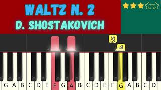 D SHOSTAKOVICH  WALTZ N 2  tutorial completo di pianoforte con diteggiature [upl. by Ansell826]