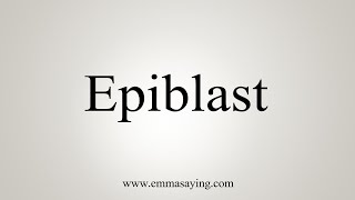 How To Say Epiblast [upl. by Steinberg8]