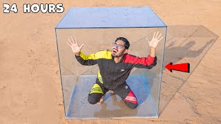 24 Hours in Glass Box Challenge😱  Will I Survive [upl. by Anedal978]