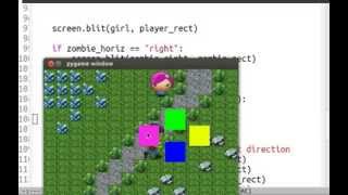 Lesson 7  Collision Detection and Simple Chase Algorithm with Pygame on Android [upl. by Noseaj]