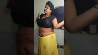 Black blouse and yellow saree combination kaisa laga  rajani devi official [upl. by Lanti]