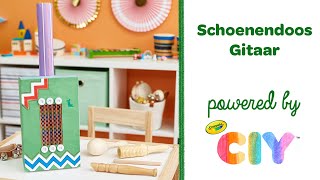 Knutselidee  Crayola DIY Schoenendoos Gitaar [upl. by Haimehen]