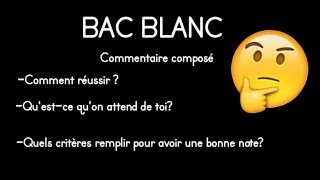 BAC BLANC FRANCAIS Commentaire composé [upl. by Elodea]