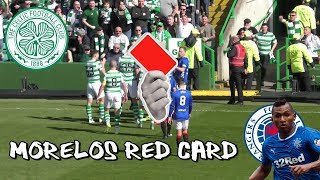 Celtic 2  Rangers 1  Morelos Red Card Cheered by Celtic Fans  31 March 2019 [upl. by Lehcsreh]