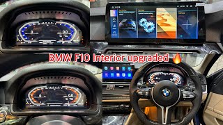 BMW 5 Series F10 Digital speedometer  android for BMW 5 series  Carbon fiber steering for BMW 5 [upl. by Lebasy]