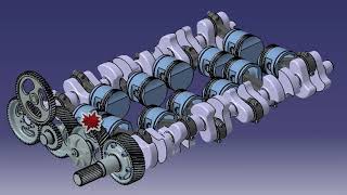 Roots compressor  Opposed piston two stroke diesel engine animation [upl. by Sell564]