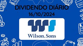 Dividendos do dia 16102024  PORT3  WILSON SONS [upl. by Chas297]