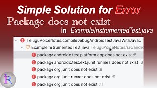 How to fix the build errors in ExampleInstrumentedTestjava and ExampleUnitTestjava classes [upl. by Anerres358]