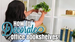 Let’s Decorate Styling Home Office Bookshelves Recycled Home Decor [upl. by Aylmar18]