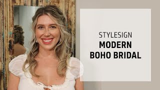 Modern Boho Bridal HalfUp HalfDown Hairstyle  StyleSign  Goldwell Education Plus [upl. by Takara110]