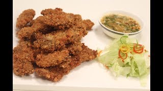 Breaded Chicken with Garlic Sauce  Sanjeev Kapoor Khazana [upl. by Eohce720]