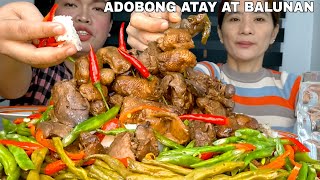 SPICY ADOBONG ATAY BALUNAN AT LEEG WITH SITAW  MUKBANG PHILIPPINES  CHICKEN ADOBO [upl. by Earej]