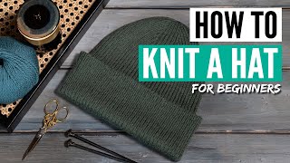 How to knit a hat for beginners with circular needles 5 easy steps [upl. by Ardnaik]