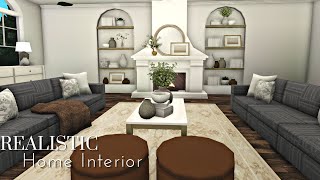 Bloxburg Realistic Home Interior part2 House Build Roblox NO LARGE PLOT [upl. by Laufer544]