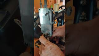 Threading an 1899 Davis Vertical Feed Sewing Machine [upl. by Atikram304]