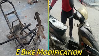 E Bike Modified at home  E Scooter Modification  E Bike Making at home [upl. by Dlnaod]