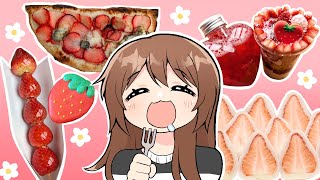 Everything I ate at a Strawberry Festival 🍓 [upl. by Hewie]