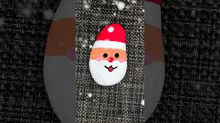 Paint Santa Claus on stone Christmas Ornaments easy drawing for kids kids easydrawing christmas [upl. by Saduj]