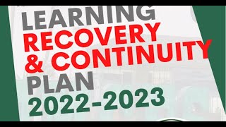 Learning Recovery and Continuity Plan LRCP [upl. by Gnof]