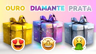 Escolha o seu presente 🎁 Ouro Diamante ou Prata ⭐💎 🤍 quiz [upl. by Anuahsal493]