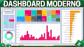 Como Fazer DASHBOARD no EXCEL com Visual Moderno  Baixar Grátis  Tabela Dinâmica e Gráficos [upl. by Aecila350]