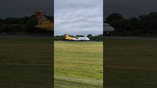 Aurigny ATR72 BouncyTippy Landing 🛬 Manchester Airport UK 🇬🇧 guernsey atr72 landing [upl. by Llenreb]