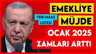 Emekli Ocak 2025 zam oranı arttı İşte yeni zamlı emekli maaş tablosu Son dakika haberleri [upl. by Atik]