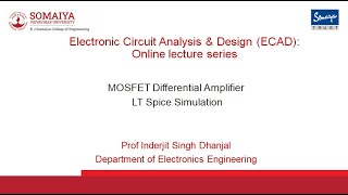 MOSFET Differential amplfier analysis in LT Spice simulation [upl. by Knah]