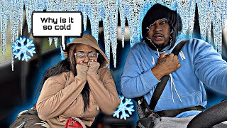 TURNING THE AIR ON FULL BLAST WHILE ITS COLD OUTSIDE PRANK 0N WIFE SHE SNAPPED [upl. by Gelasias626]