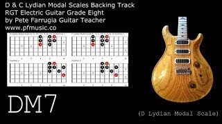 Guitar Backing Track D amp C Lydian Modal Scales  Grade Eight [upl. by Adnalor]