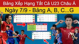 🔴Bảng Xếp Hạng Tất Cả Các Bảng Đấu Vòng Loại U23 Châu Á 2024 Ngày 79  Bảng C U23 Việt Nam Dẫn Đầu [upl. by Calendra]