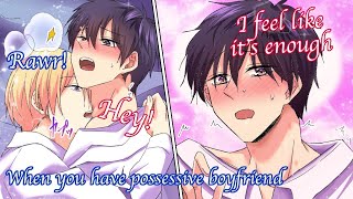 【BL Anime】What would happen if your possessive boyfriend is addicted to kissing【Yaoi】 [upl. by Ahsuatan]