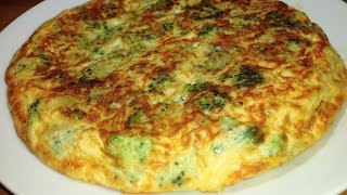 Tortilla de brócoli y quesocomida casera saludablereceta de cocina fácil y rápida de preparar [upl. by Itnahs]