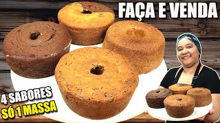 Fiz 4 Sabores de BOLO CASEIRO Com Uma Massa Base Faça e Venda Muito  Cozinha sem misterio [upl. by Sarnoff]