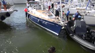 Sailing boat leaving guest harbour in Visby [upl. by Leinnad]