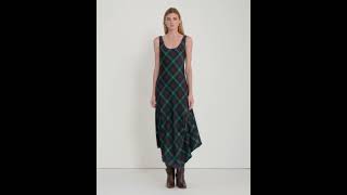 LAUREN Ralph Lauren Tartan Satin Charmeuse Dress SKU 9691241 [upl. by Urien]