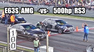 500hp Audi RS3 vs Mercedes E63s AMG vs 911 Turbo S and more [upl. by Annovaj145]