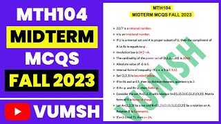 Mth104 Midterm preparation fall 2023  Sets and Logic by Vumsh [upl. by Ecela767]